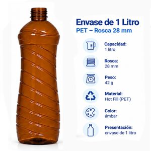 Envase 1 litro Ambar