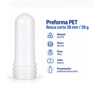 Preforma PET 38mm blanca